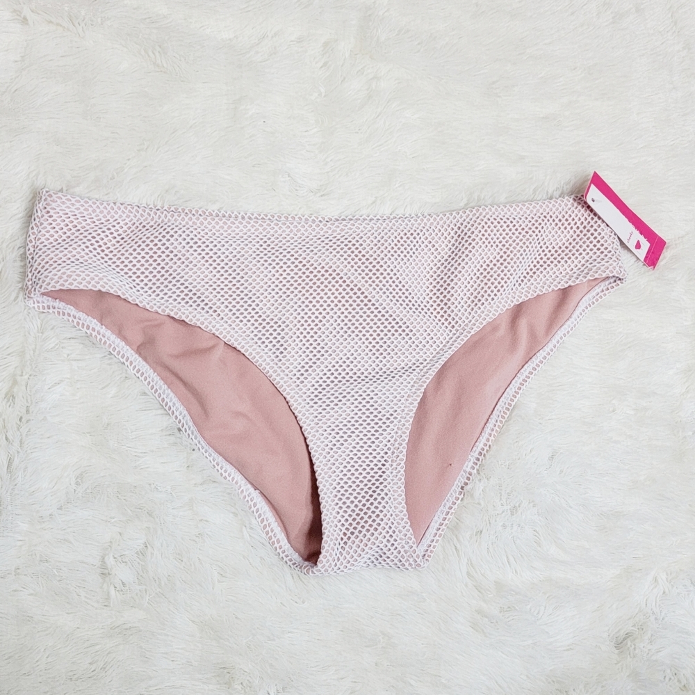 2/$20 *Pink /White Mesh Overlay Swim Bottoms*Sz XL